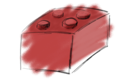 Painting of a lego brick